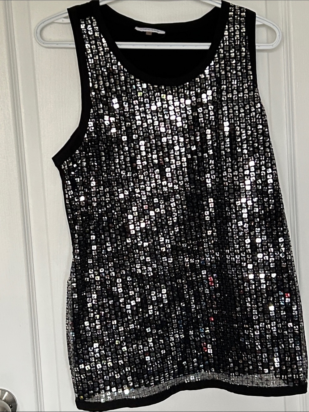Calvin Klein Black Sequin Tank Top